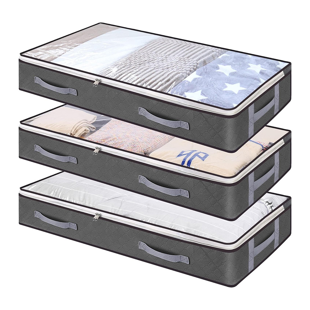 亚马逊爆款H型手提床底收纳袋可折叠棉被袋衣服收纳箱防尘整理盒