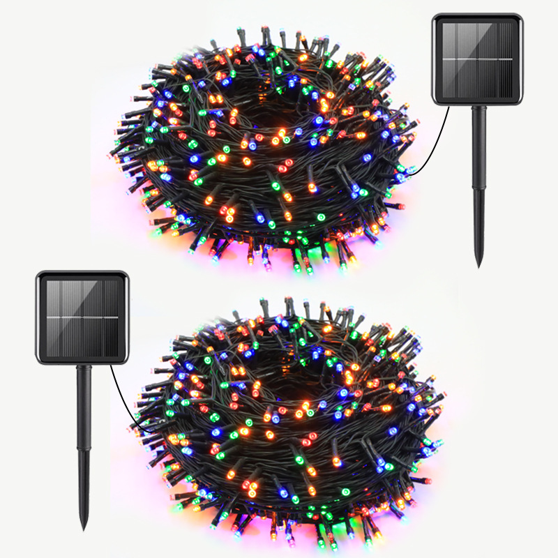 新款led太阳能灯商场防水花园装饰裸灯串户外庭院装饰星星灯批发