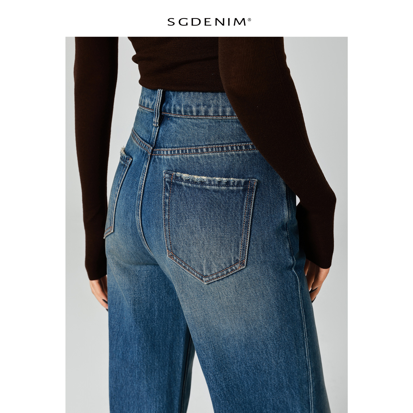 Long-legged big bull/High-waisted jeans for women, loose, slightly flared wide-leg pants, retro feng shui wash, 25 autumn and winter new trend Application Scenario
