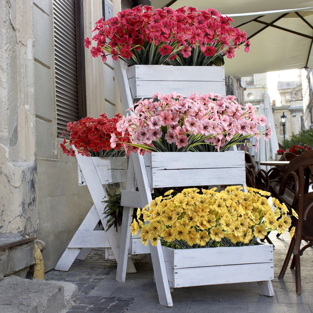 跨境仿真花春草紫罗兰塑料假花植物绿植家居婚庆装饰户外摆件批发详情图4