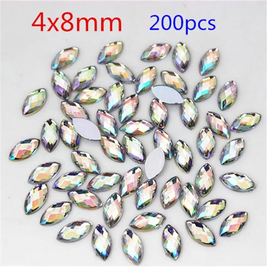 DIY handcrafted jewelry accessories from the manufacturer and wholesaler of color-changing AB size mixed flat-bottomed horse eye turtle surface acrylic diamonds Specification image