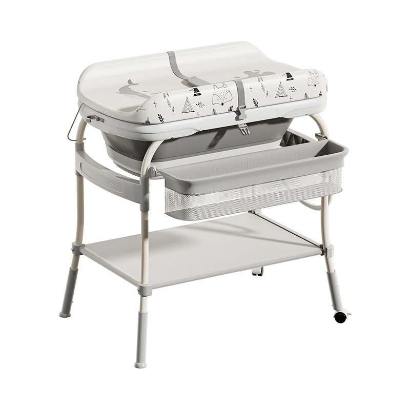 Changing table, baby care table, newborn diaper changing, massage and touch table, bathing and washing integrated with rollers Item Picture