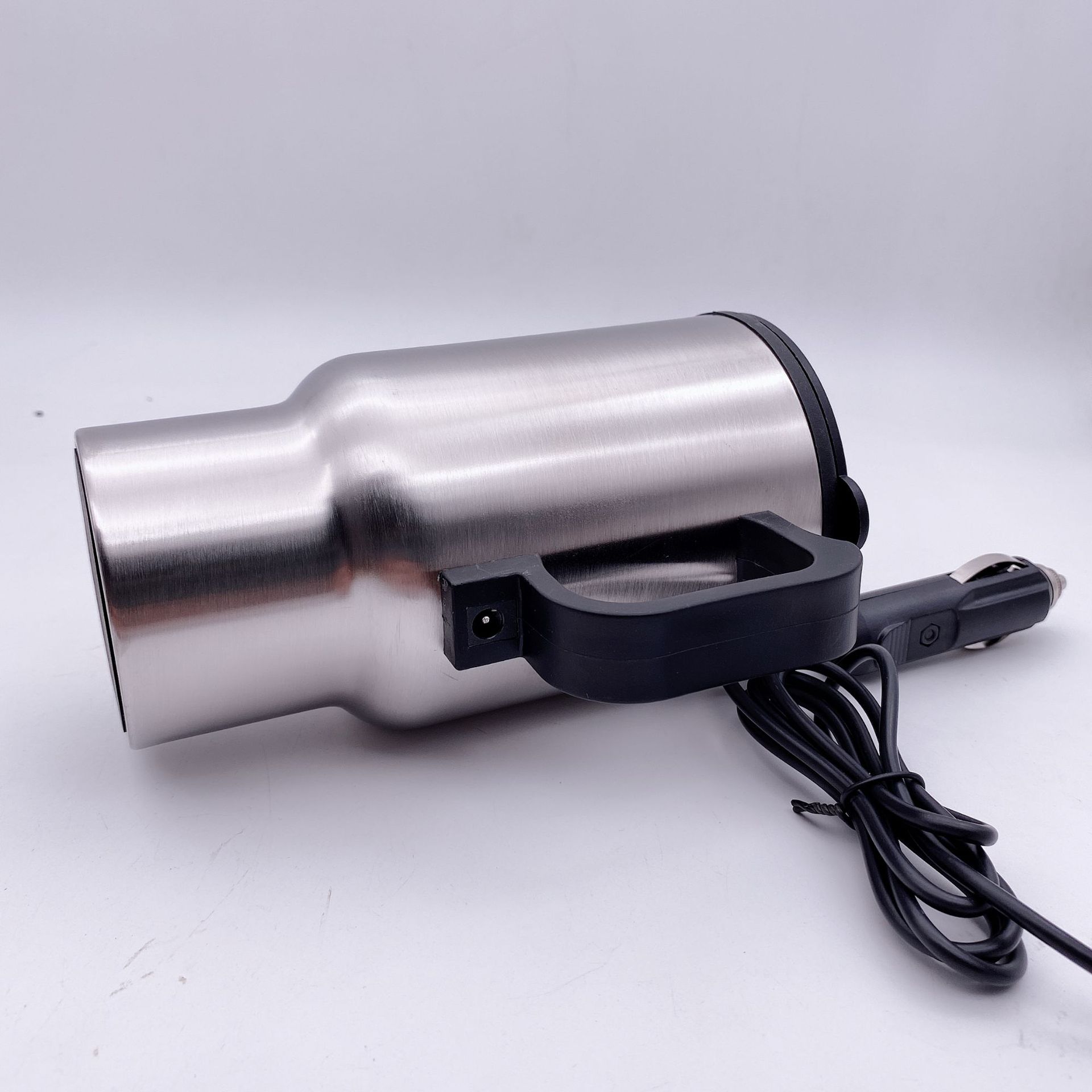 12V inner plastic outer steel car insulated cup, car heating cup, water boiling cup, stainless steel car water kettle Specification image