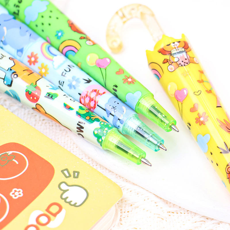 Creative umbrella, fresh and cute cartoon transparent gel pen, high personality, high appearance level, student stationery, problem-solving signature pen Application Scenario
