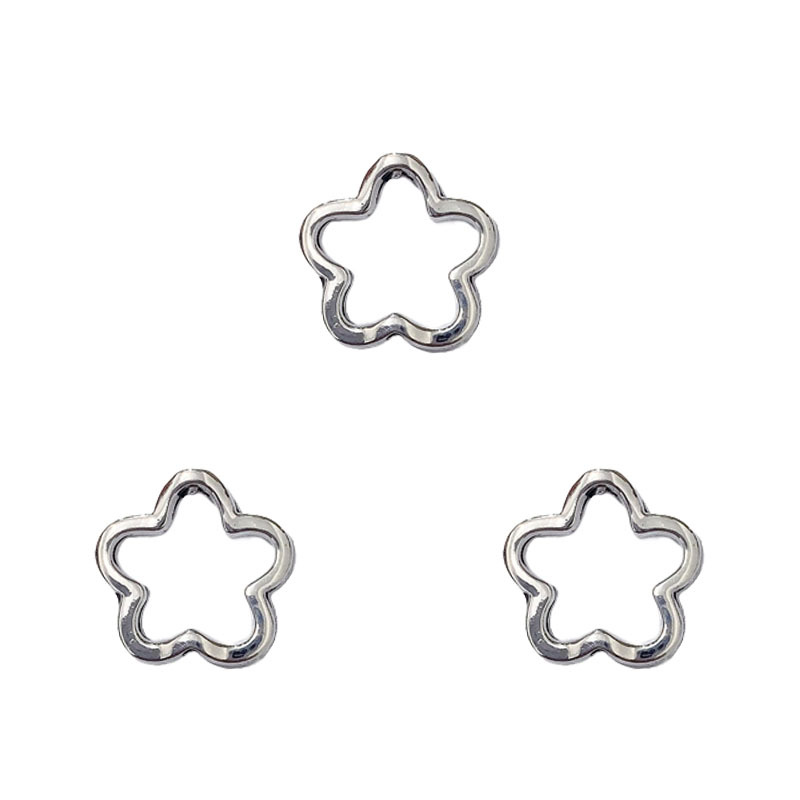 DIY锌合金饰品配件直孔小孔梅花挂件国风耳环发簪流苏串珠吊坠