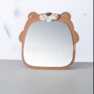Cute animal makeup mirror, student dormitory desk, home dressing mirror, household standing high-definition cartoon beauty mirror details Picture