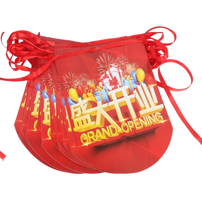 Supermarket grand opening event flag hanging, Mid-Autumn and National Day celebration, fruit store anniversary special offer, atmosphere decoration, A4 clearance sale flag string, store festival hanging, colorful pendants, fresh fruit store clearance sale backdrop, colorful flags, sales floor special offer scene arrangement, long Item Picture