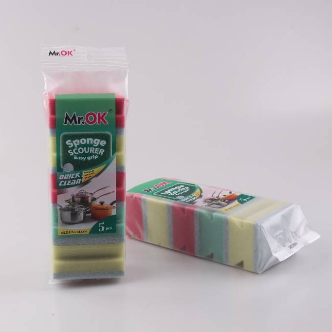 Mr.OK factory direct supply sponge scouring pads, double-sided cleaning sponges, kitchen cleaning sponges, dishwashing sponges, pot scrubbing sponges Specification image