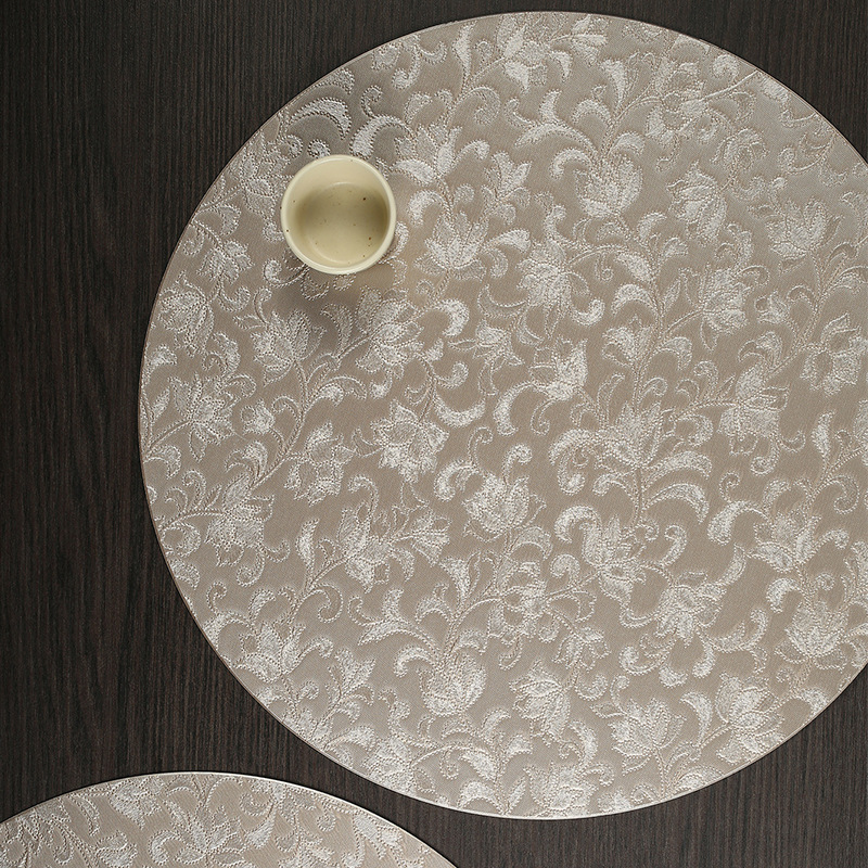 圆形花纹桌垫加厚防滑桌垫家用办公桌垫简约风格