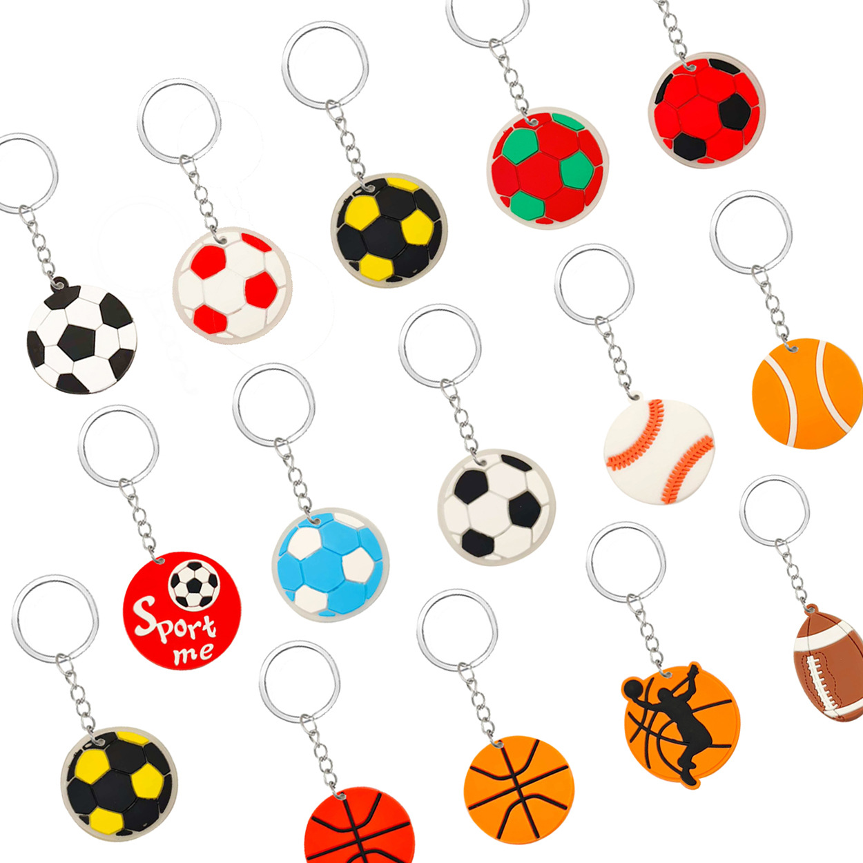 Deporte llavero de fútbol llavero de fútbol rugby baloncesto voleibol béisbol pelota de playa bolsa ciega llavero lotes Specification image