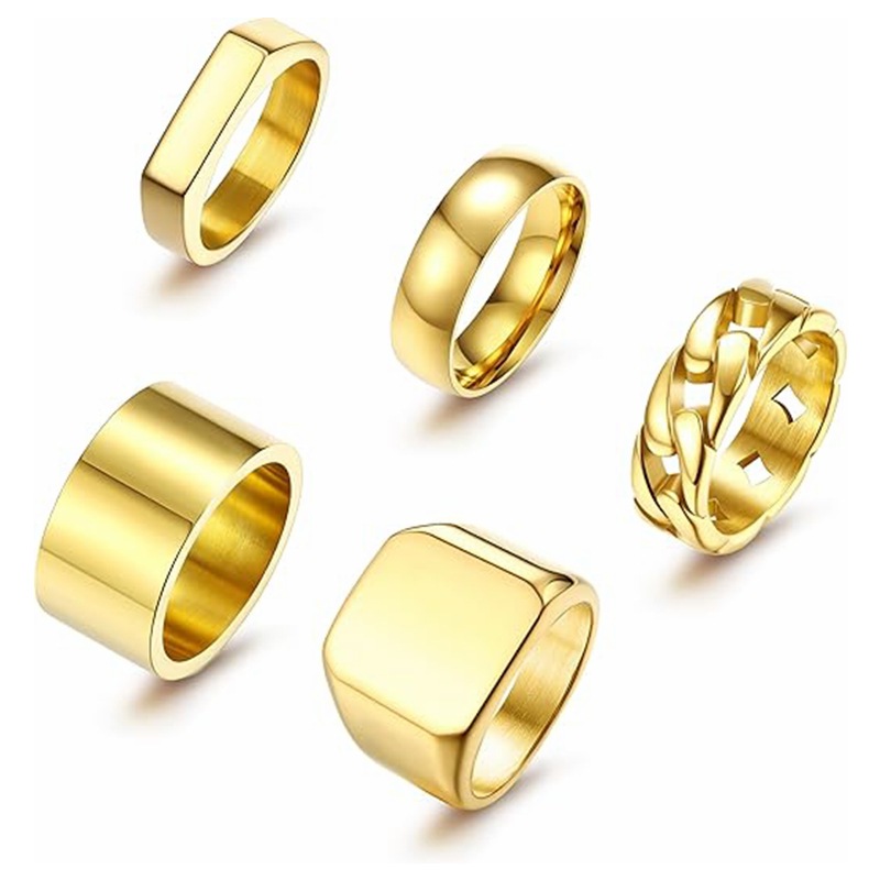 The square titanium steel ring for men from Europe and America is simple, fashionable and does not fade. The men's ring set is selling well on Amazon