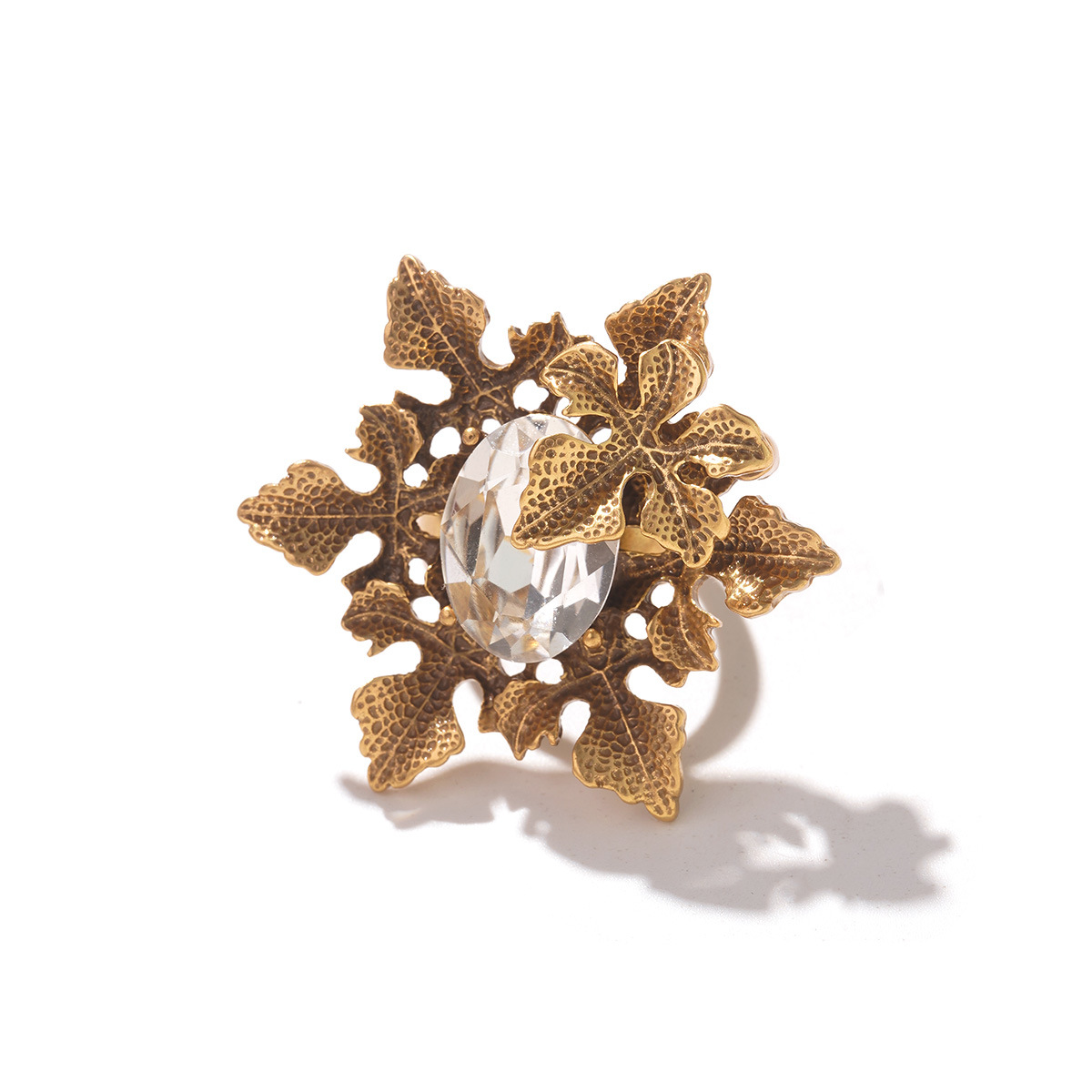 European and American cross-border jewelry design, Russian gold irregular ring, niche court style vintage light luxury ring Item Picture