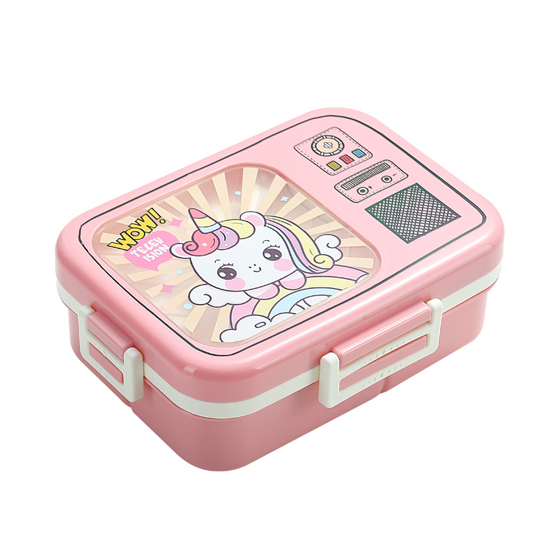 TV stainless steel lunch box with compartments, cartoon animals, student lunch box, new creative compartments Item Picture