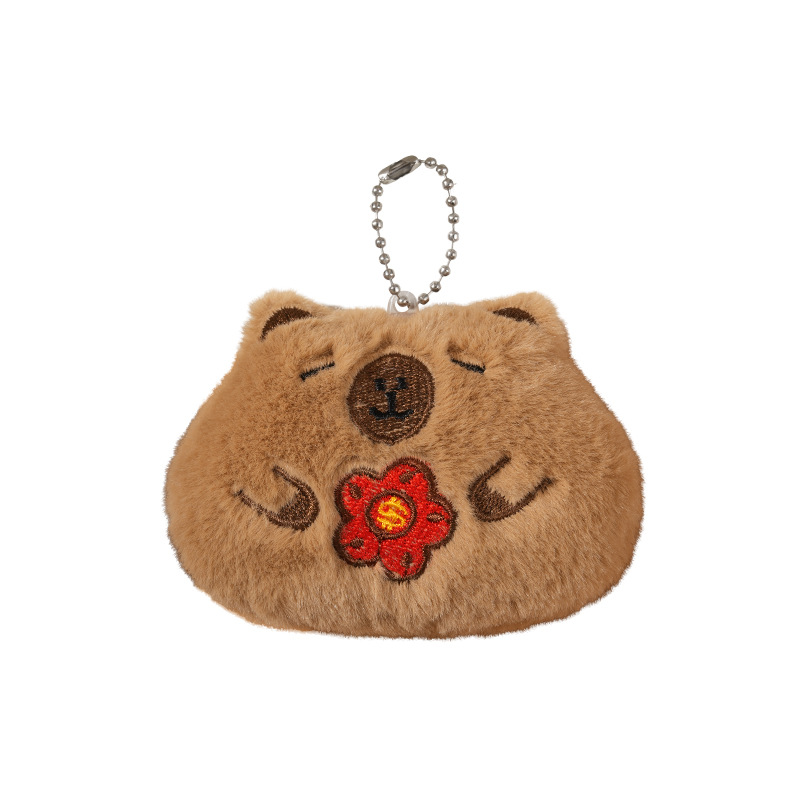 卡皮巴拉挂件配件胸针卡通毛绒动物DIY配饰装饰配件帽服装辅料发白底实物图