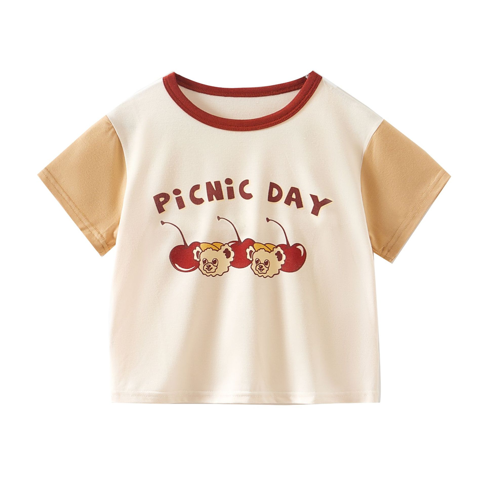 Camiseta de manga corta bebé niño camiseta de manga media ropa modal niño verano niño crash color top Item Picture