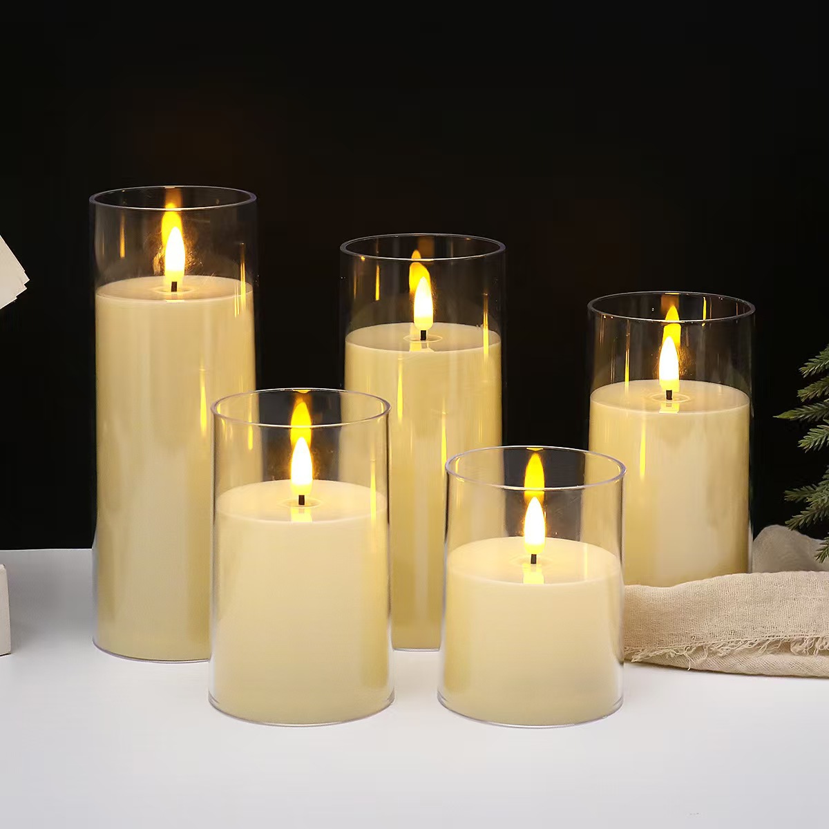 Cross-border best-selling LED electronic candles, concert candlelight ornaments, murder mystery game atmosphere lights, Christmas night lights, distant details Picture