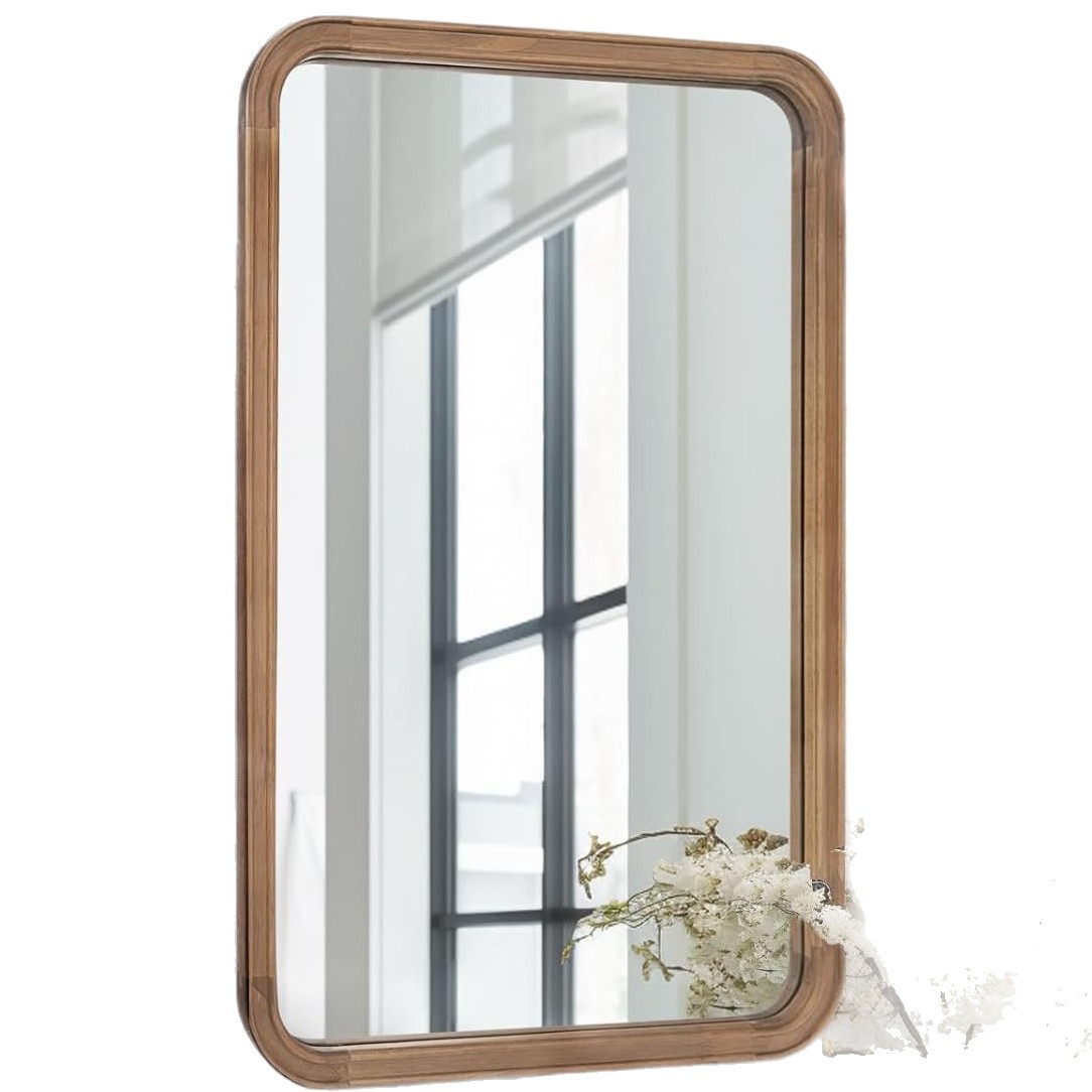 装饰镜/藤编/全身镜/芳华全身镜/试衣镜白底实物图