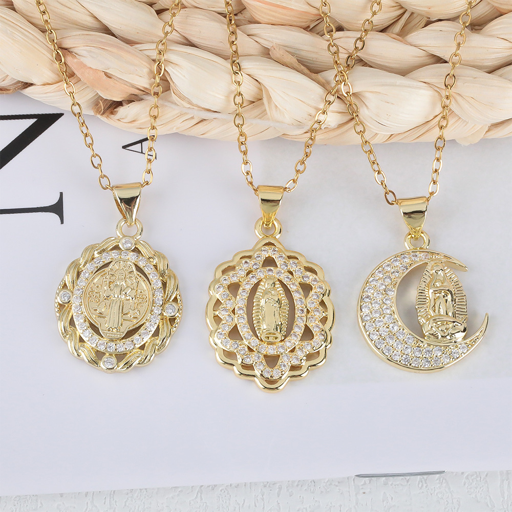 wish's new best-selling jewelry cross-border supply, women's religious pendants, Virgin Mary's niche design necklaces, gift supply details Picture