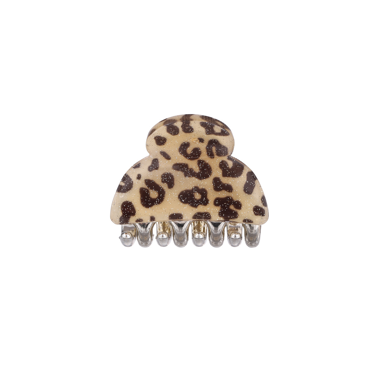 Cross-border European and American leopard print fabric plate hair clips, acrylic semi-tied hair clips, women's top clips, bangs hair clips, medium and small hair accessory manufacturers Item Picture