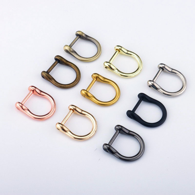 Horseshoe buckle metal screw D buckle detachable d ring buckle horseshoe buckle women's bag repair accessory button in stock wholesale Specification drawing