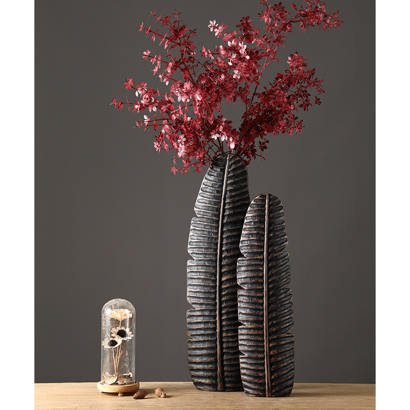 2026新款落地树脂花瓶中式复古高级感客厅电视柜玄关品质家居品摆件批发花瓶家居装饰摆件