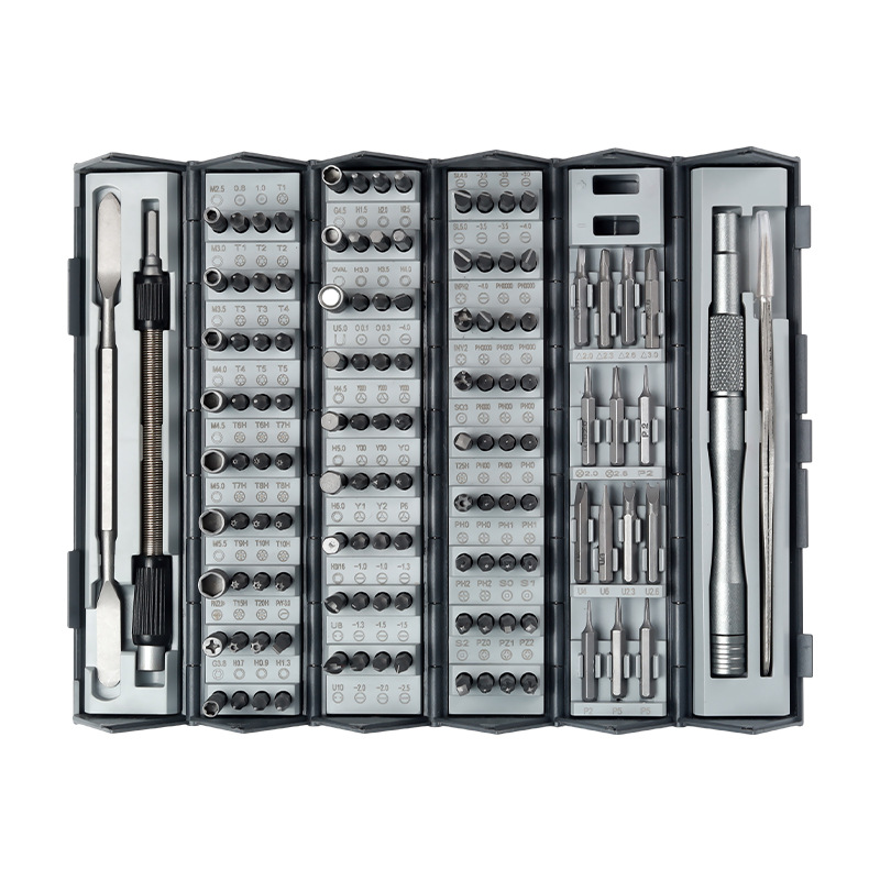 128-in-one screwdriver set, maintenance tool, household disassembly, cylindrical portable, hexagonal shaped set Item Picture