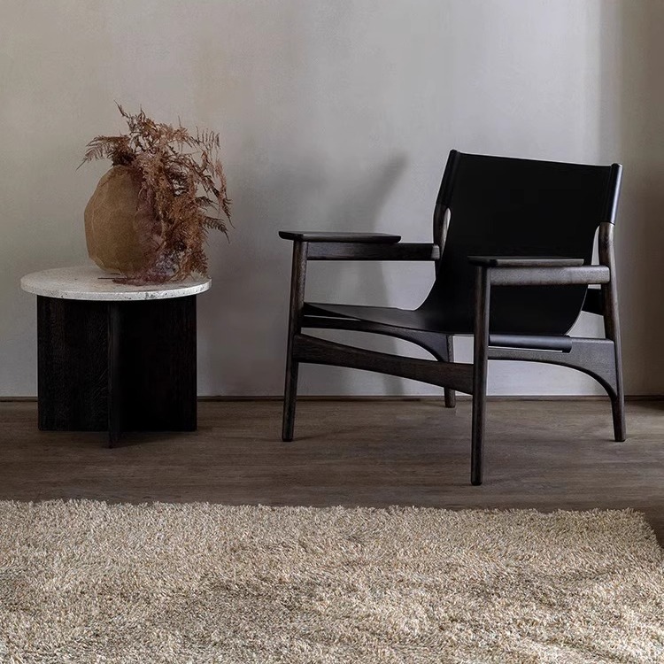 Star Factory wholesals Nordic single sofa chairs, saddle leather designer backrest chairs, home balcony leisure chairs, light luxury lounge chairs with high backrests details Picture