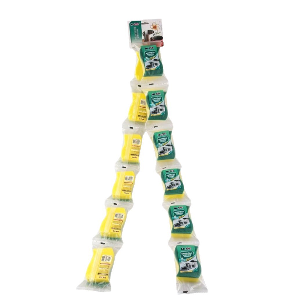 Mr.OK factory direct supply sponge scouring pads, double-sided cleaning sponges, kitchen cleaning sponges, dishwashing sponges, pot scrubbing sponges Item Picture