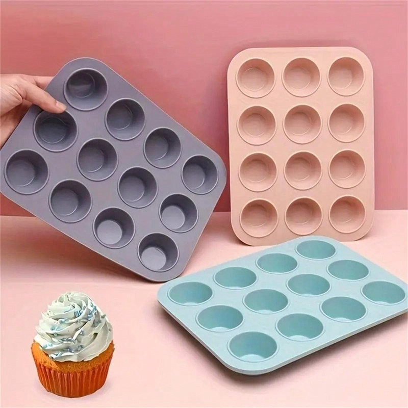 跨境热销圆形汉堡面包模具12连家用法式面包烤盘模具易脱模厨房