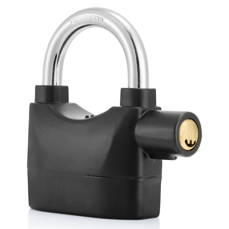 All-copper core zinc alloy alarm padlock, anti-rust intelligent alarm padlock, outdoor door lock, waterproof, anti-prying and anti-theft lock Item Picture