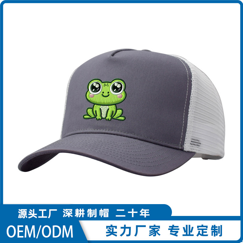 Custom-made logo embroidered simple spring and summer truck driver caps, bare net caps, baseball caps and baseball caps for foreign trade