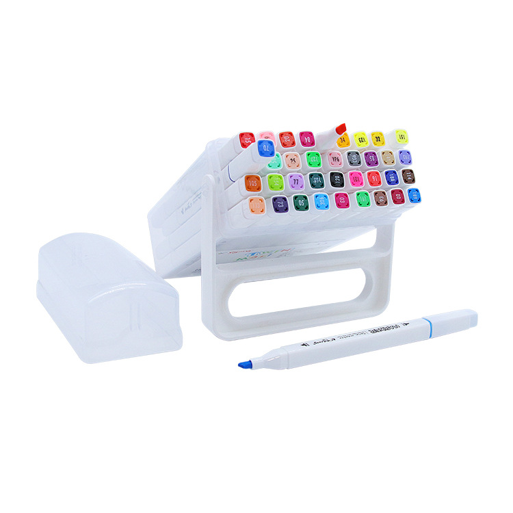 Yalong Cross-border's new student art supplies: 36-color art marker pens, colorful children's double marker pen cases details Picture