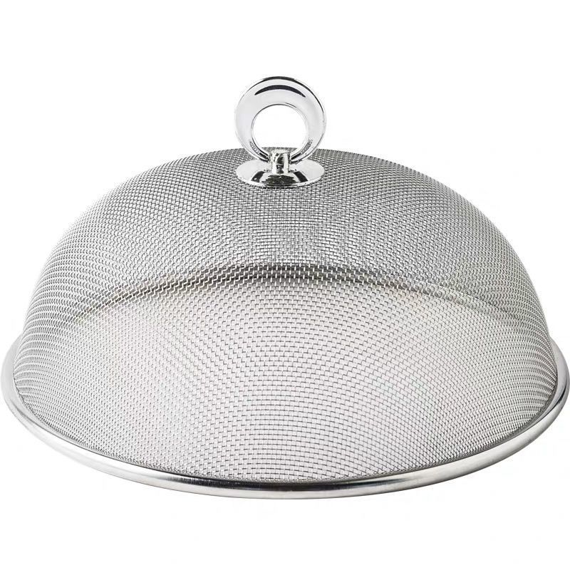 Factory direct supply of stainless steel round vegetable covers for household dining tables, mosquito-proof covers, dust-proof dining table covers, and food covers Item Picture