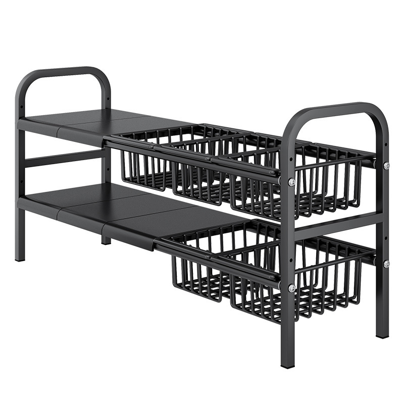 The kitchen retractable sink, storage rack, multi-layered rack inside the cabinet, multi-functional pot rack and storage rack Item Picture