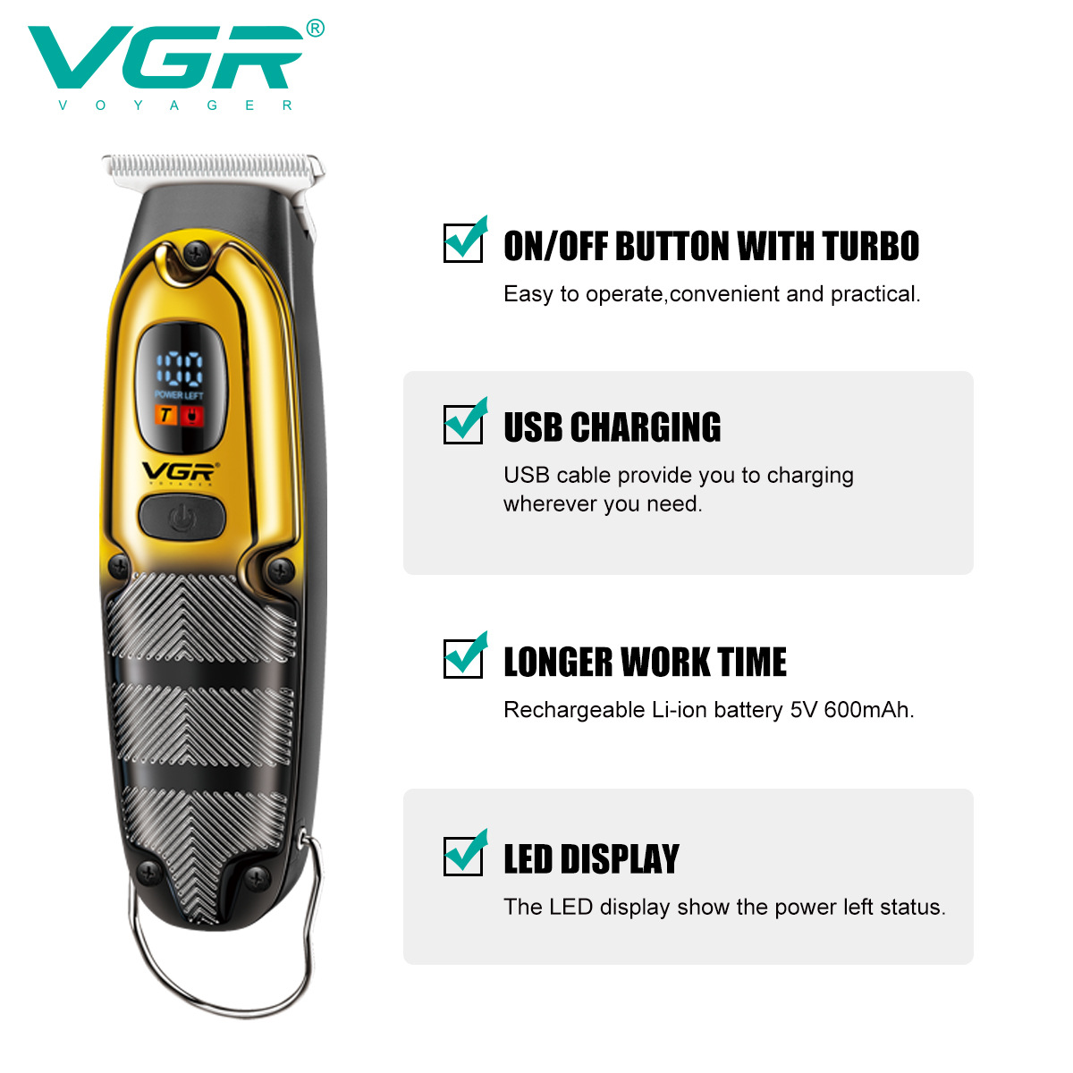 كما أن أجهزة الحلاقة الكهربائية للبالغين من طراز VGR981 تُظهر عجلات ذات شفرات حلاقة كهربائية مصنوعة من الفولاذ المقاوم للصدأ المستخدم في المنازل Application Scenario