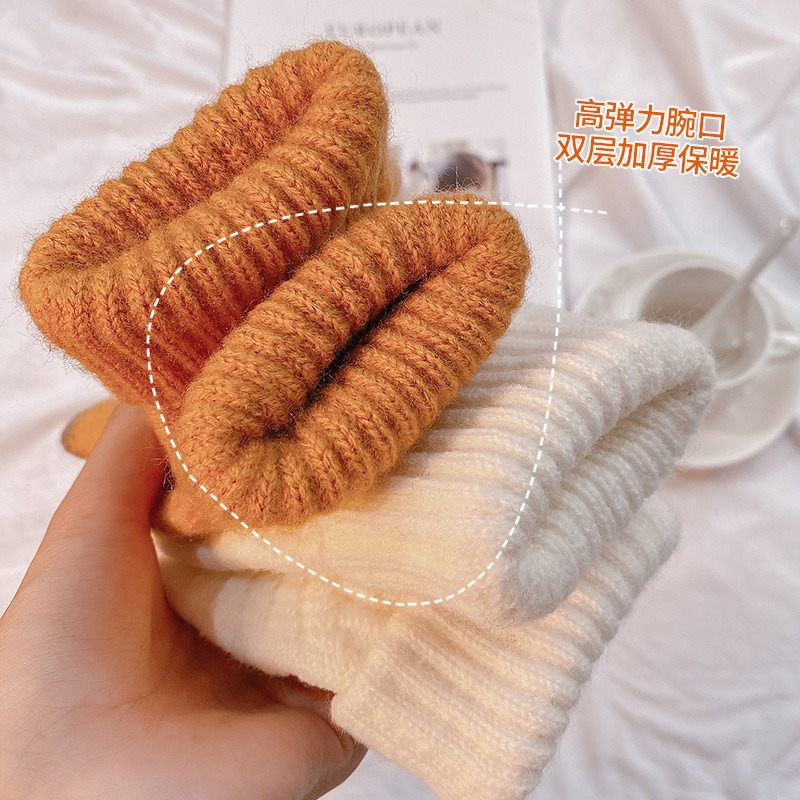 Touch screen gloves, pineapple gloves, cold-proof winter warmth gloves, student Korean-style gloves, fleece and thickened cycling gloves Specification image