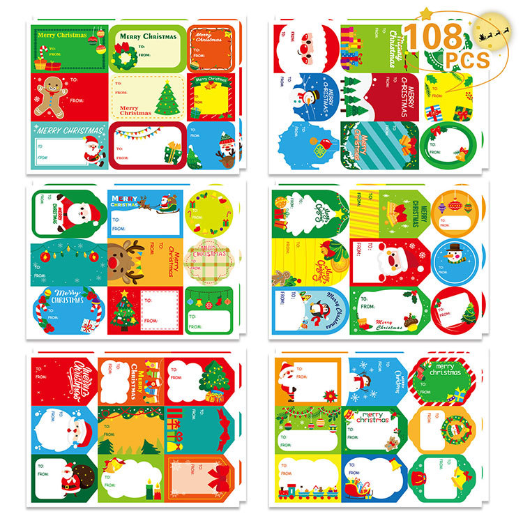 圣诞礼物姓名贴纸自粘圣诞礼物标签圣诞礼物包装名称标签