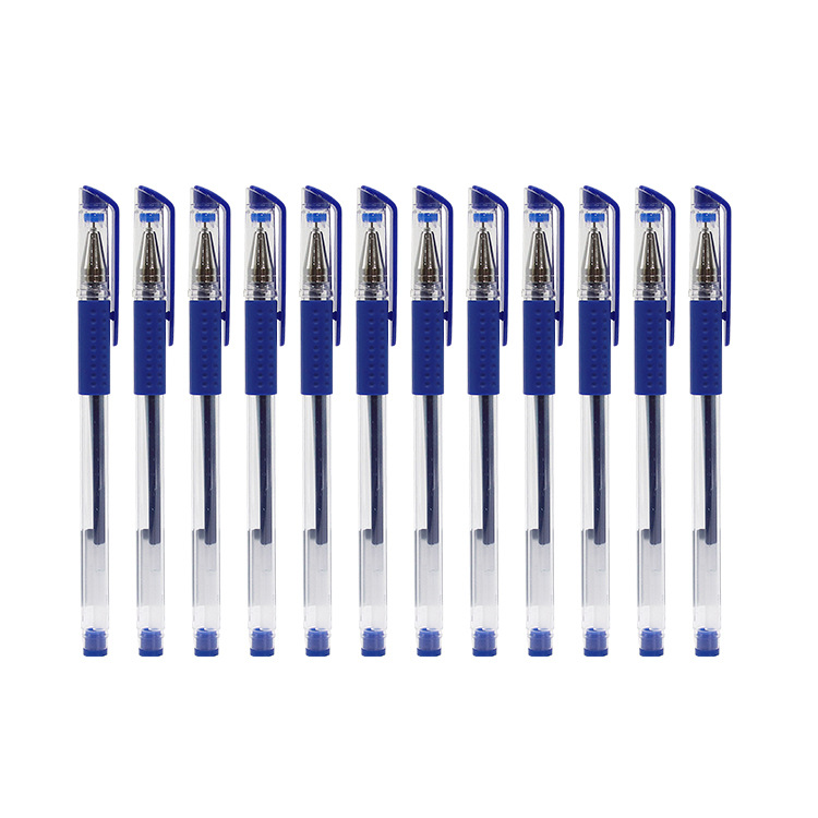 Yalong Cross-border best-selling simple blue 0.5mm gel pen, high-quality school office plastic pen details Picture