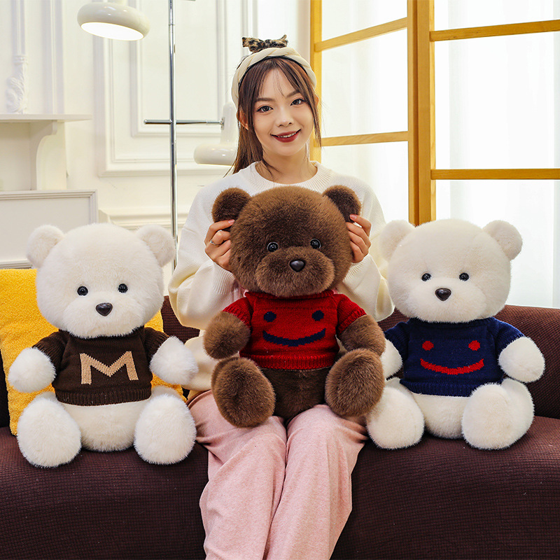 New cross-border sweater, teddy bear plush toy, cute teddy bear doll, Children's Day gift Specification image