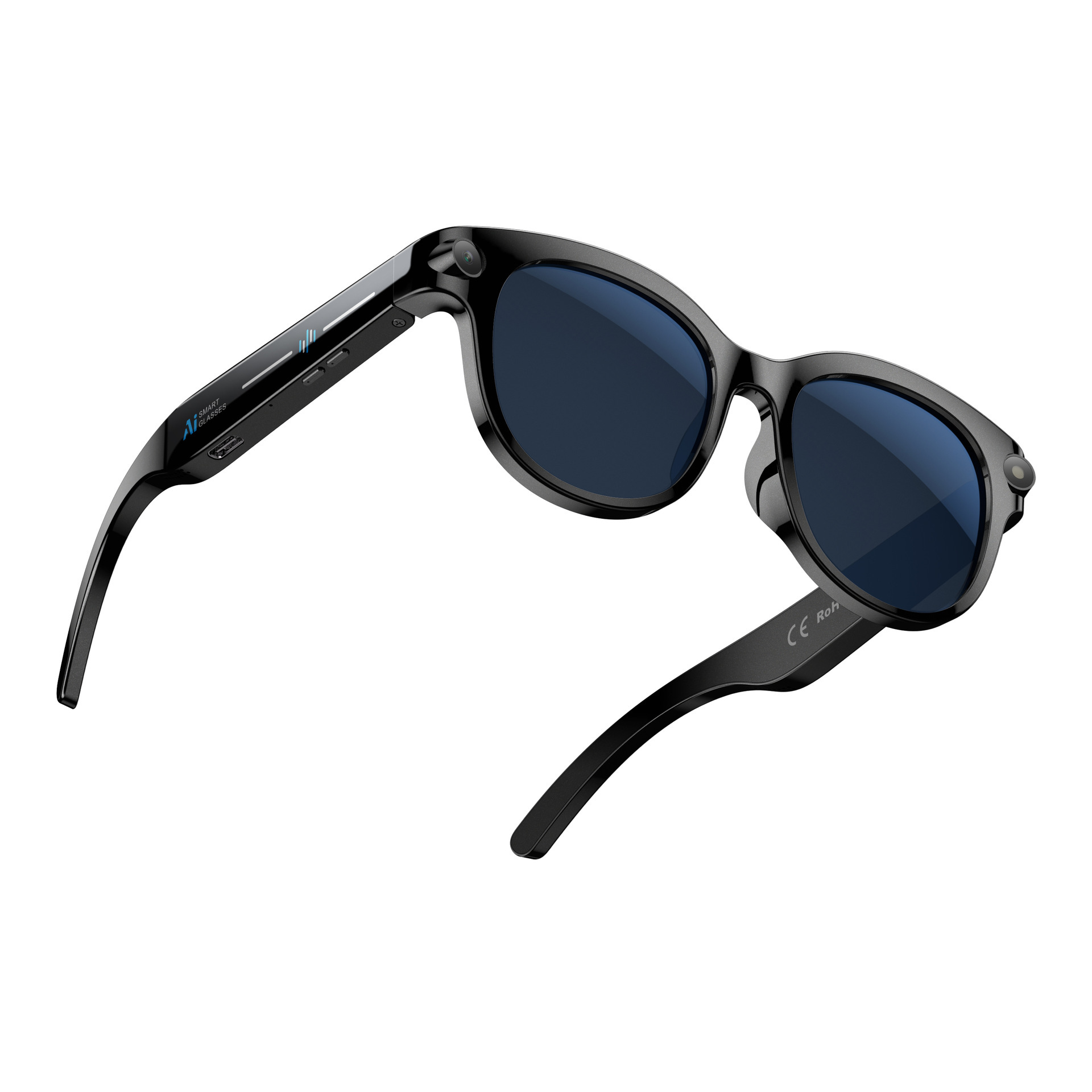 M89(WheatAI) Bluetooth call 2-megapixel photo and video anti-shake AI translation music playback smart glasses Item Picture