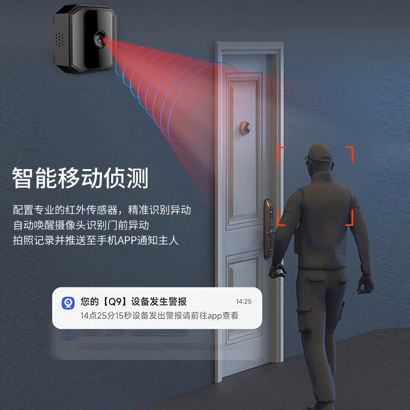 The new Q9 wireless camera home remote monitor is a plug-and-play, hole-free high-definition wireless wifi camera Application Scenario