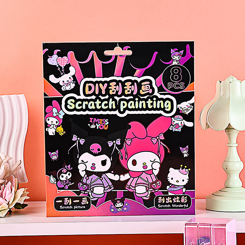 儿童炫彩涂鸦diy刮刮画创意刮画本幼儿园美术刮刮纸趣味刮本批发