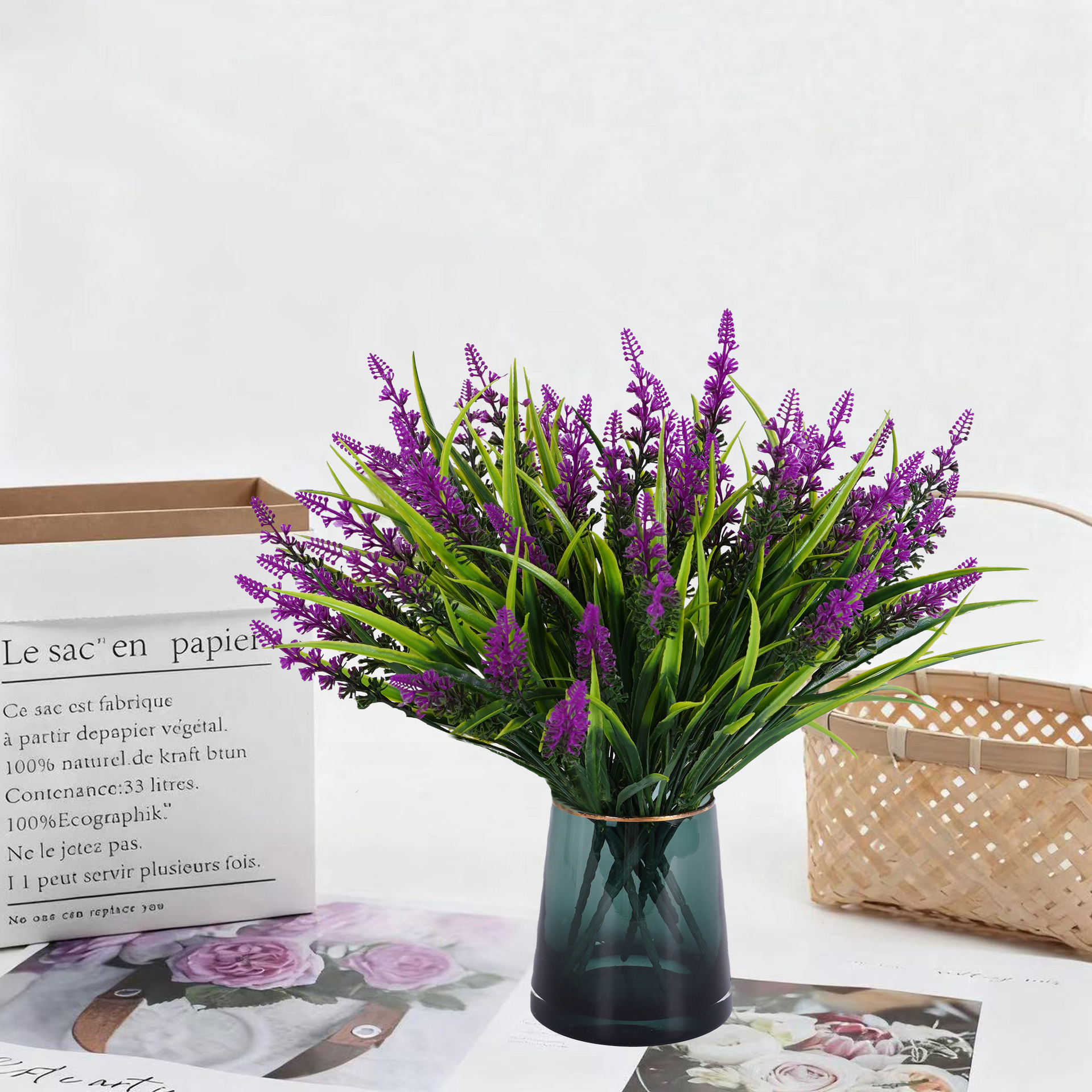 仿真绿植薰衣草把束家居装饰插花摆件摄影道具婚礼用花假花批发详情图2