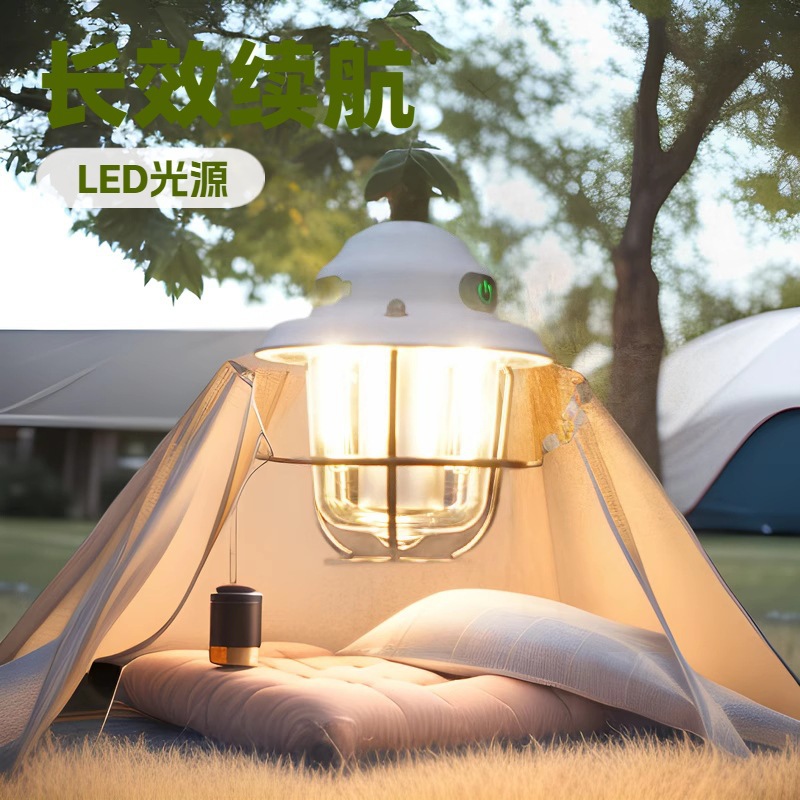 Cross-border outdoor camping atmosphere light, USB long-lasting portable tent camping lighting, pinecone lamp, small pendant lamp Application Scenario