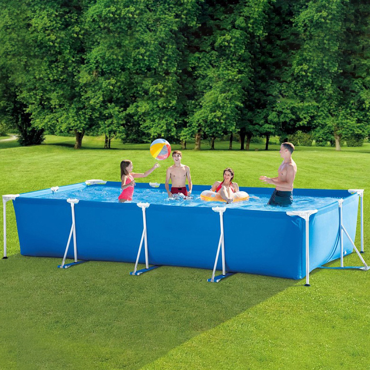 Home children's swimming pool, small assembly mobile frame canvas pool, outdoor thickened anti-slip portable swimming pool