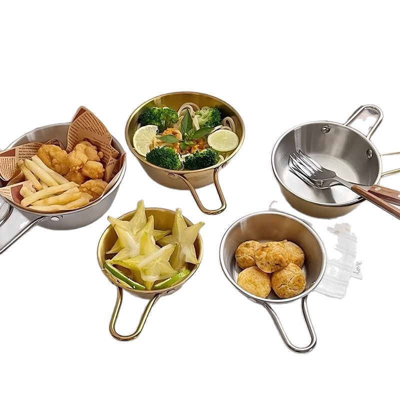 وأوعية من الفولاذ غير القابل للصدأ من طراز INS الكوري مع أطباق الأرز ذات المقبض، بالإضافة إلى أطباق سلطة الفواكه Item Picture