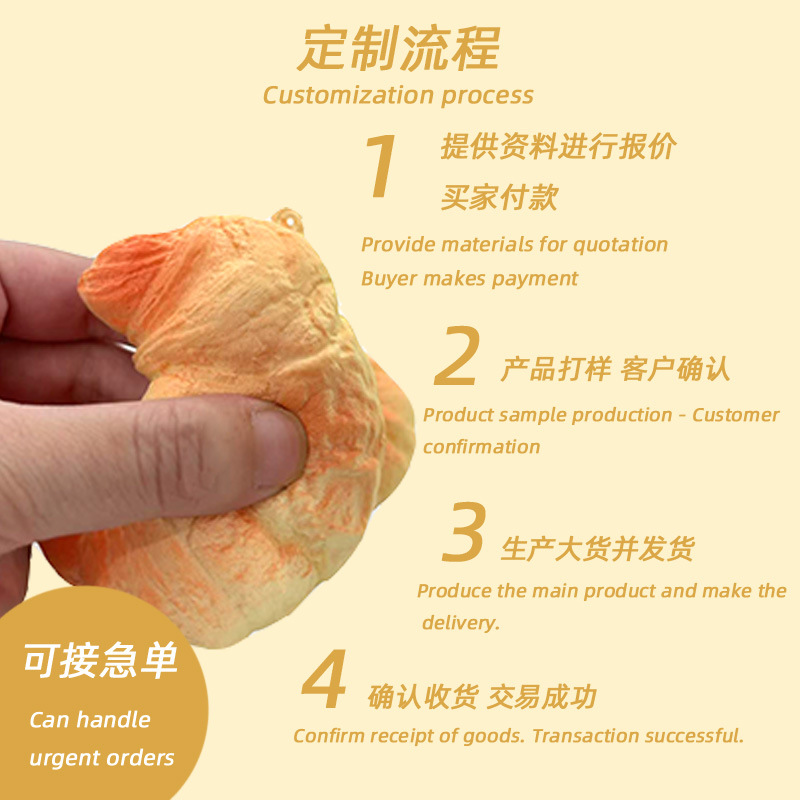 湿软慢回弹定制高回弹仿真糕点面包摆件来图定做发泡捏捏解压玩具pu玩具 好玩产品图