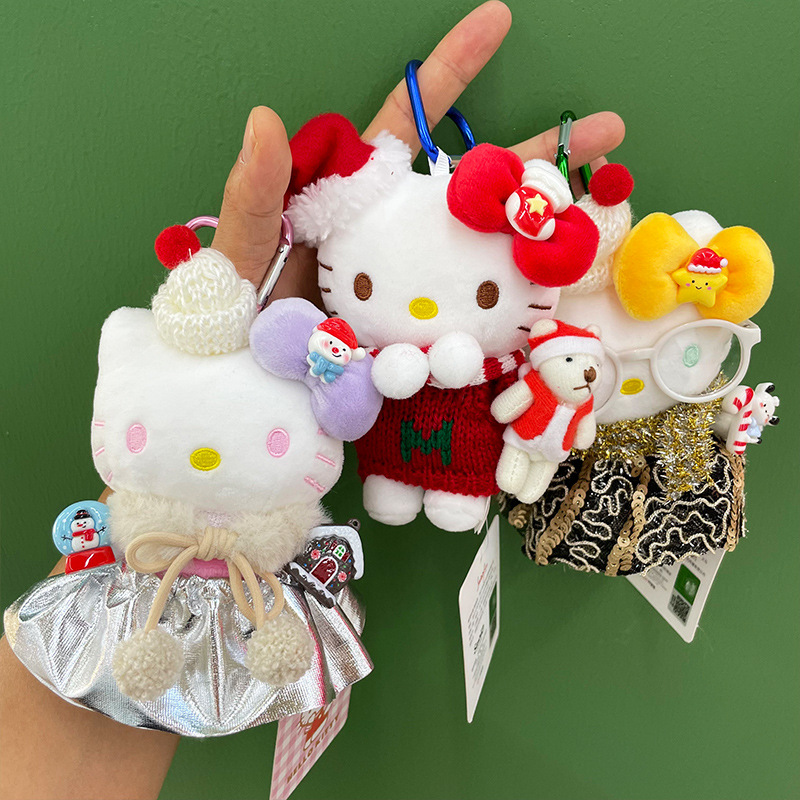 圣诞节礼物kt猫背包包挂件卡通可爱hellokitty钥匙扣毛绒玩偶挂饰