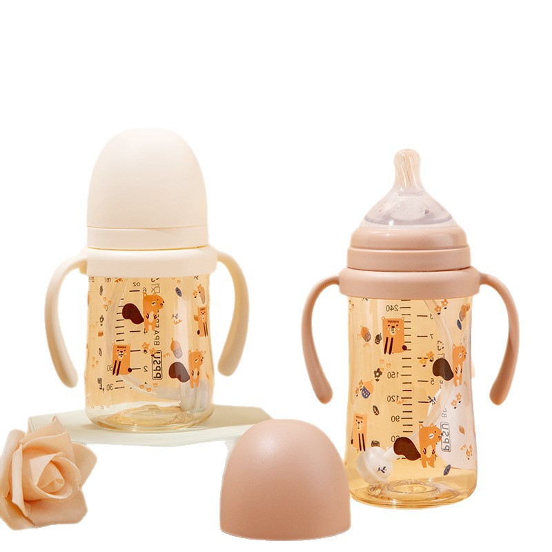 PPSU Newborn anti-drop bottle with gravity ball straw type leak-proof large baby weaning drinking cup imitating breast milk Item Picture