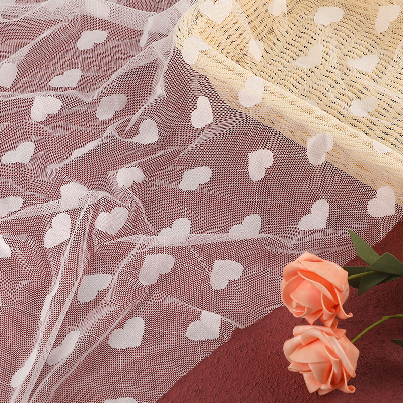Heart-shaped lace fabric, full lace trim, wedding dress, lace fabric, trim trim
